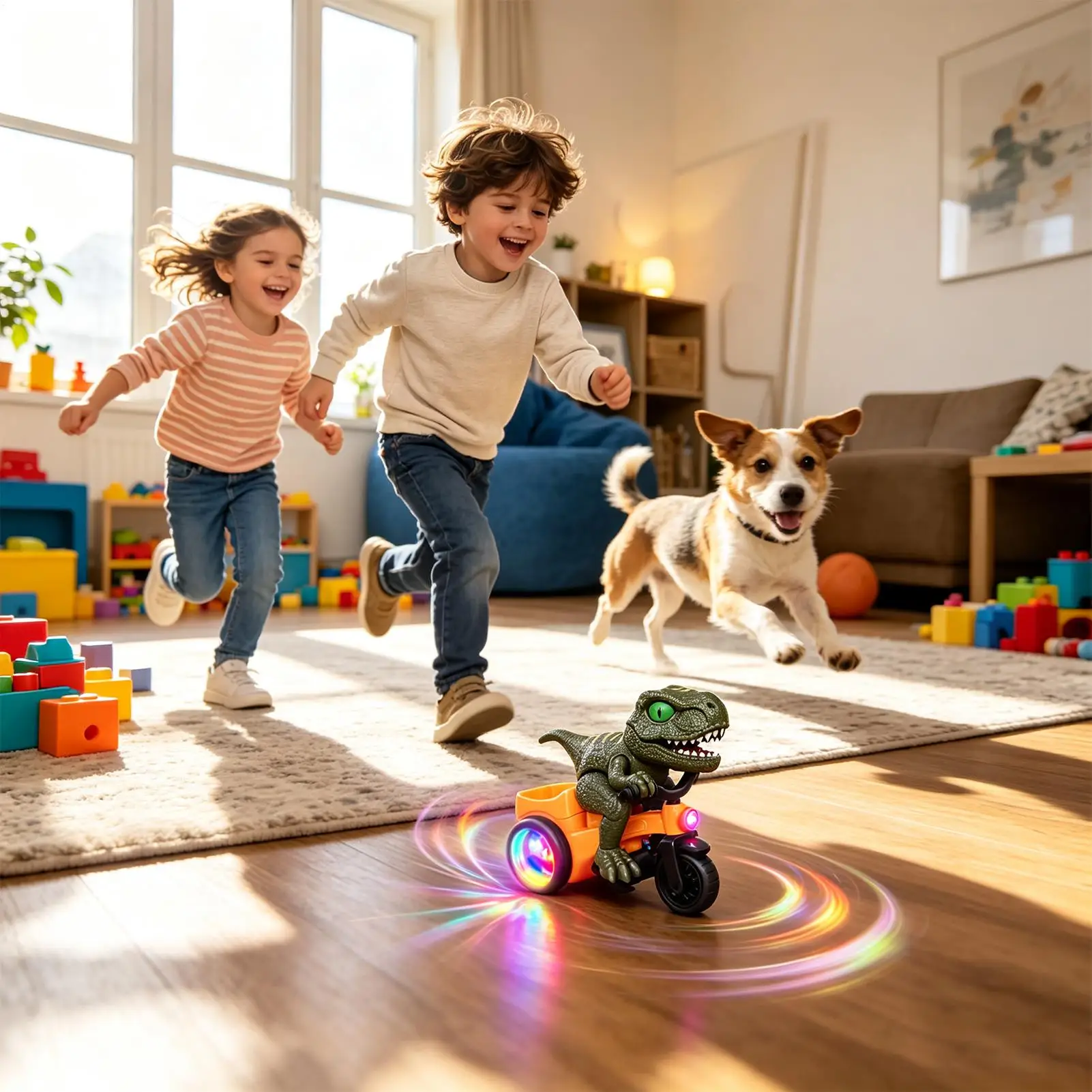 Dinosaur Cars Three Wheels Stunt Play Vehicles With Light And Music Cars Toys For Party Classroom School Home Dormitory Display