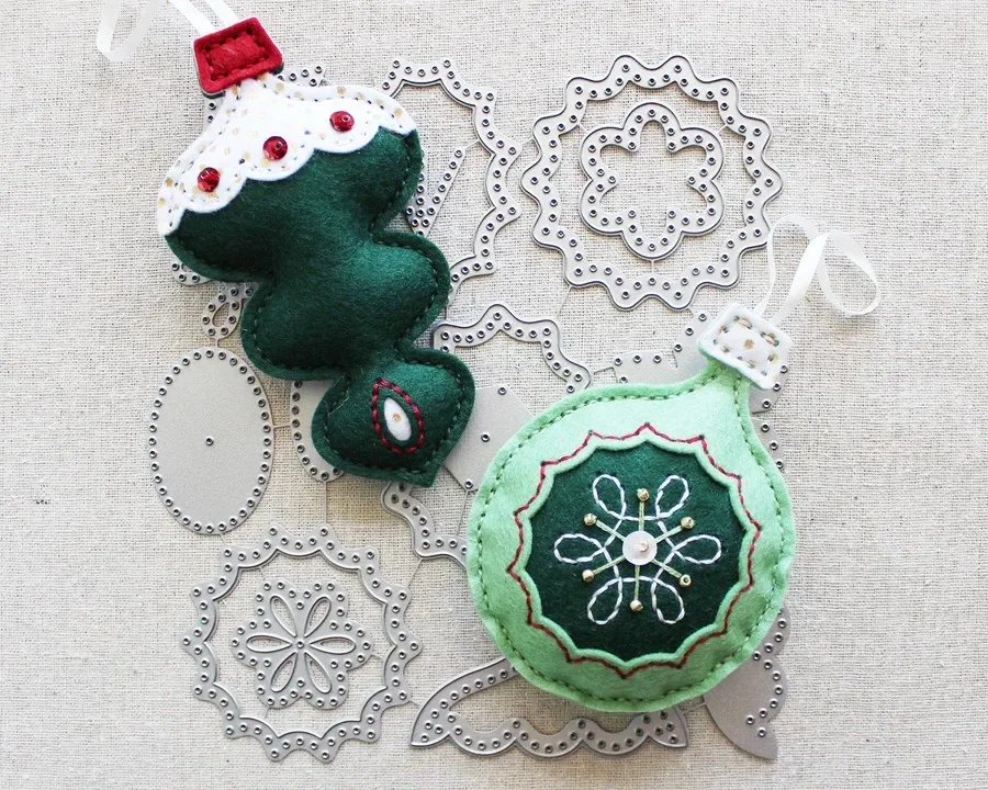 Globe Geschulpte Sparren Sneeuwkrans Kous Kerst Metalen Stansmessen Siliconen Stempels Plakboek Sjabloon Fotoalbum DIY Papier