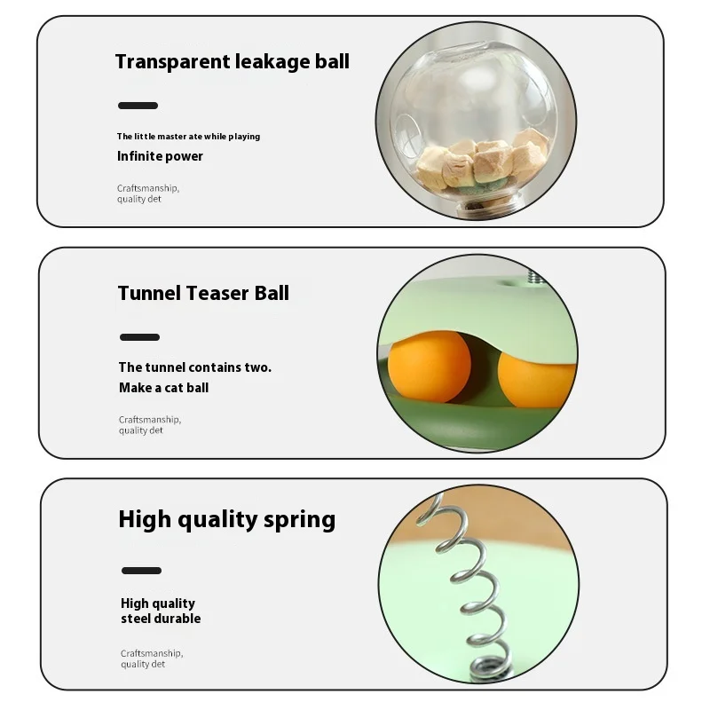 Pop Shake The Cat Turntable Treat Dispenser Cat Teaser Stick Cat Spring Teaser Toy Fashion