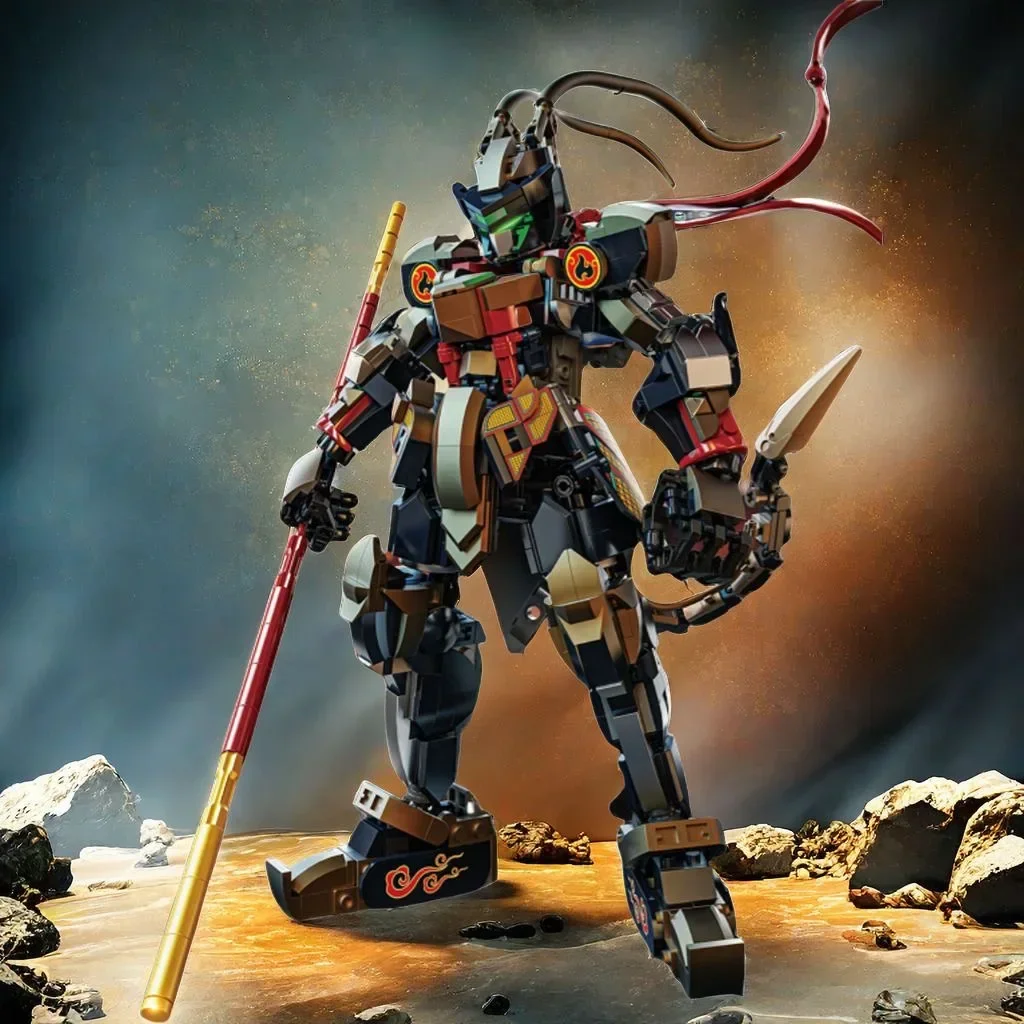 

Black Wukong Figure Building Blocks Monkey King Mech Action Figure Model Brick Kids Toys Gift Desktop Ornaments Game Peripheral