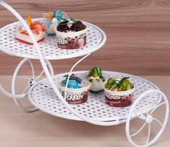 

European Style Wrought Iron Bicycle Design 3 Layer Cake Rack, Multi Tier Dessert Display Stand for Wedding Birthday Party