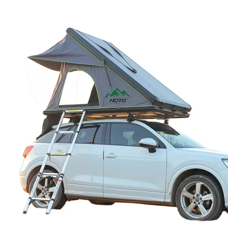 HOTO Camping Car Accessories Clamshell Hard Shell Aluminium Roof Tents 2-4 Person Pop Up Roof Top Tent For Truck Car Jeep SUV