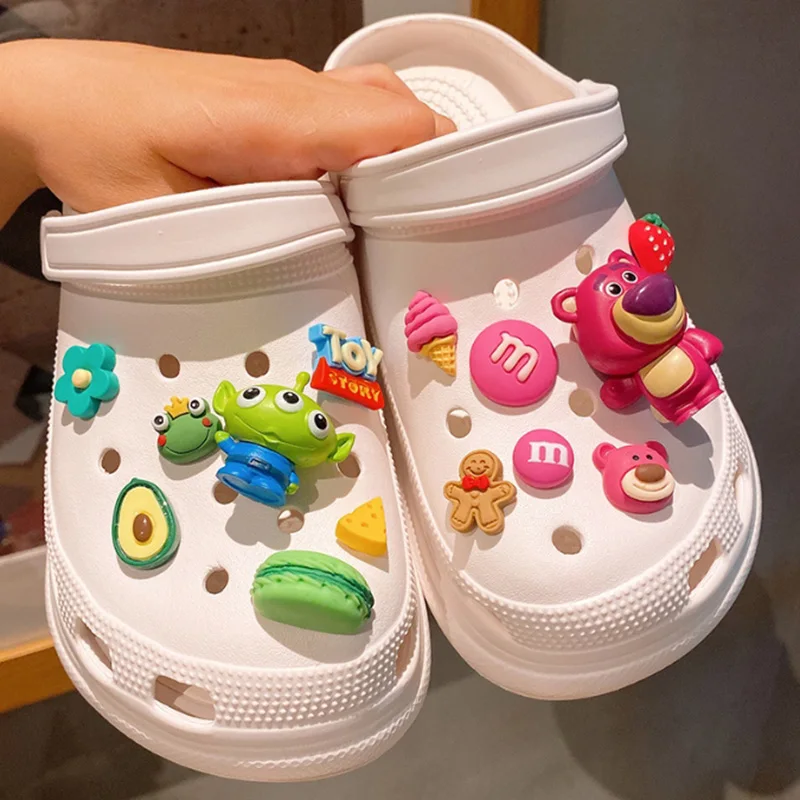 Disney Toy Story Monsters Buzz Lightyear Strawberry Bear Shoe Charms for Sandals Shoe Decorations 3D for Creative Gift