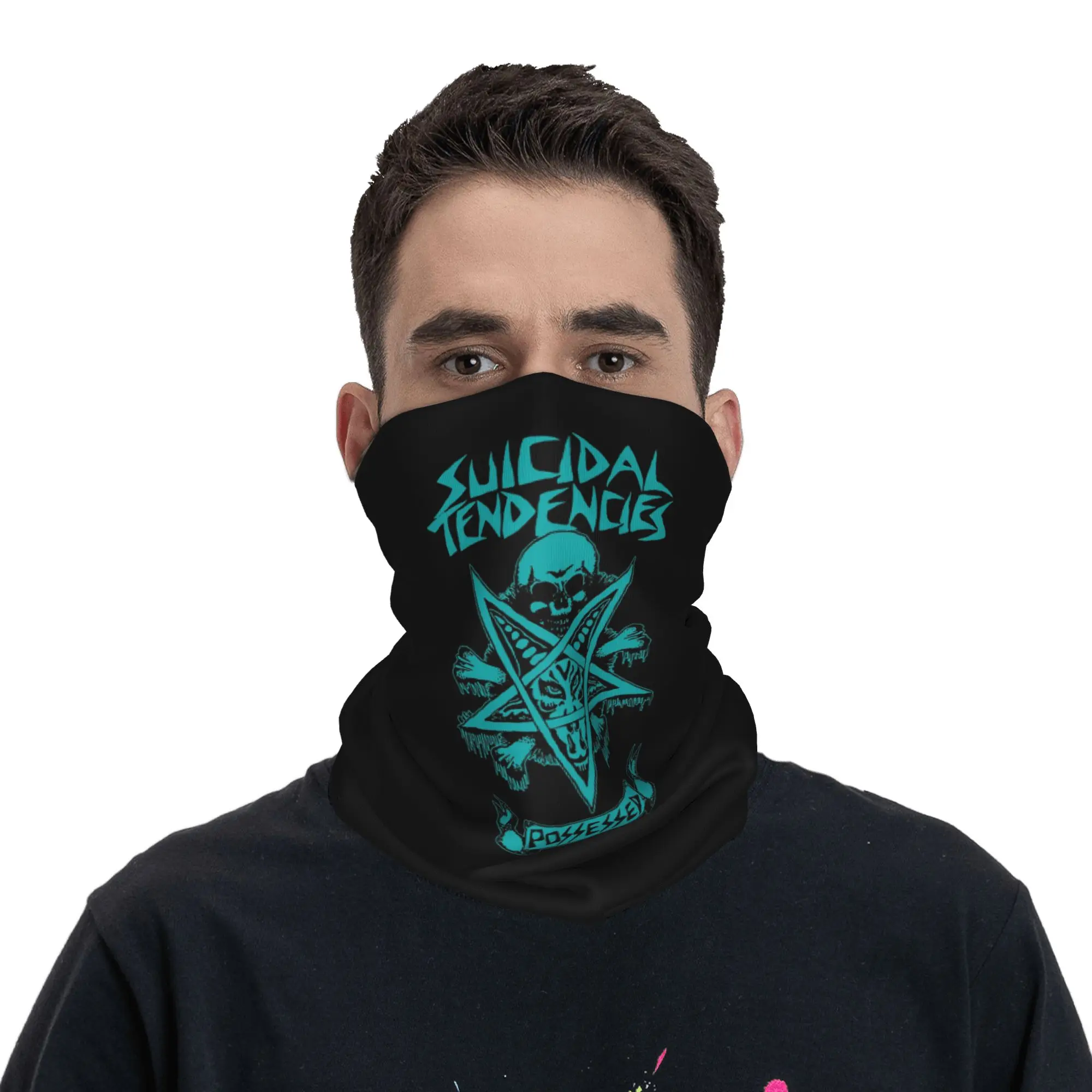Rock Music Suicidal Tendencies Band Bandana Neck Cover Printed Mask Scarf Multi-use Balaclava Cycling Unisex Adult Winter