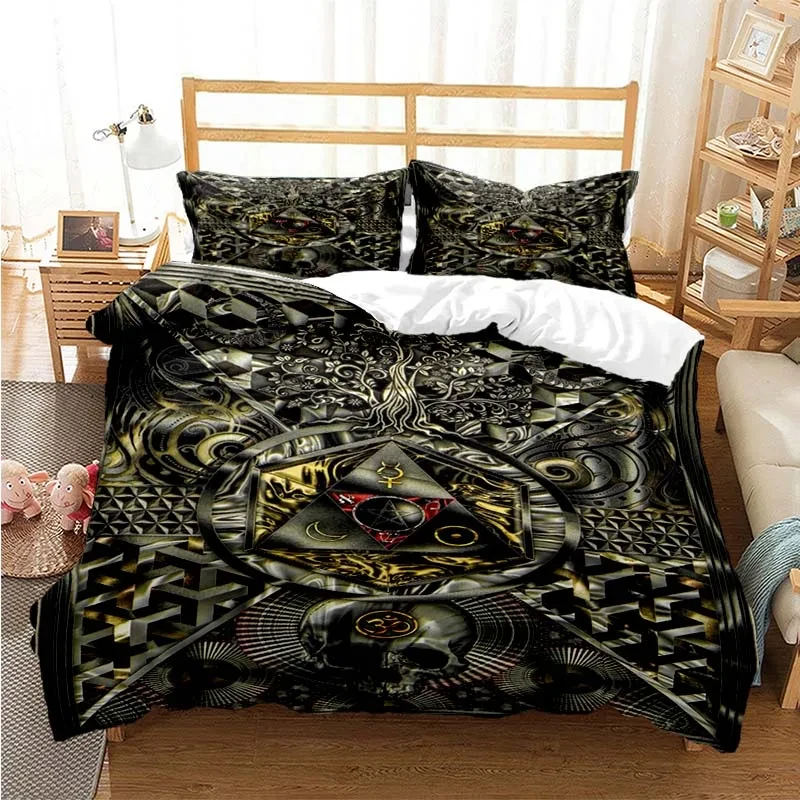 Masonic Freemason Illuminati Bedding Set,Duvet Cover Bed Set Quilt Cover Pillowcase,King Queen Twin Size Boys Girls Adults