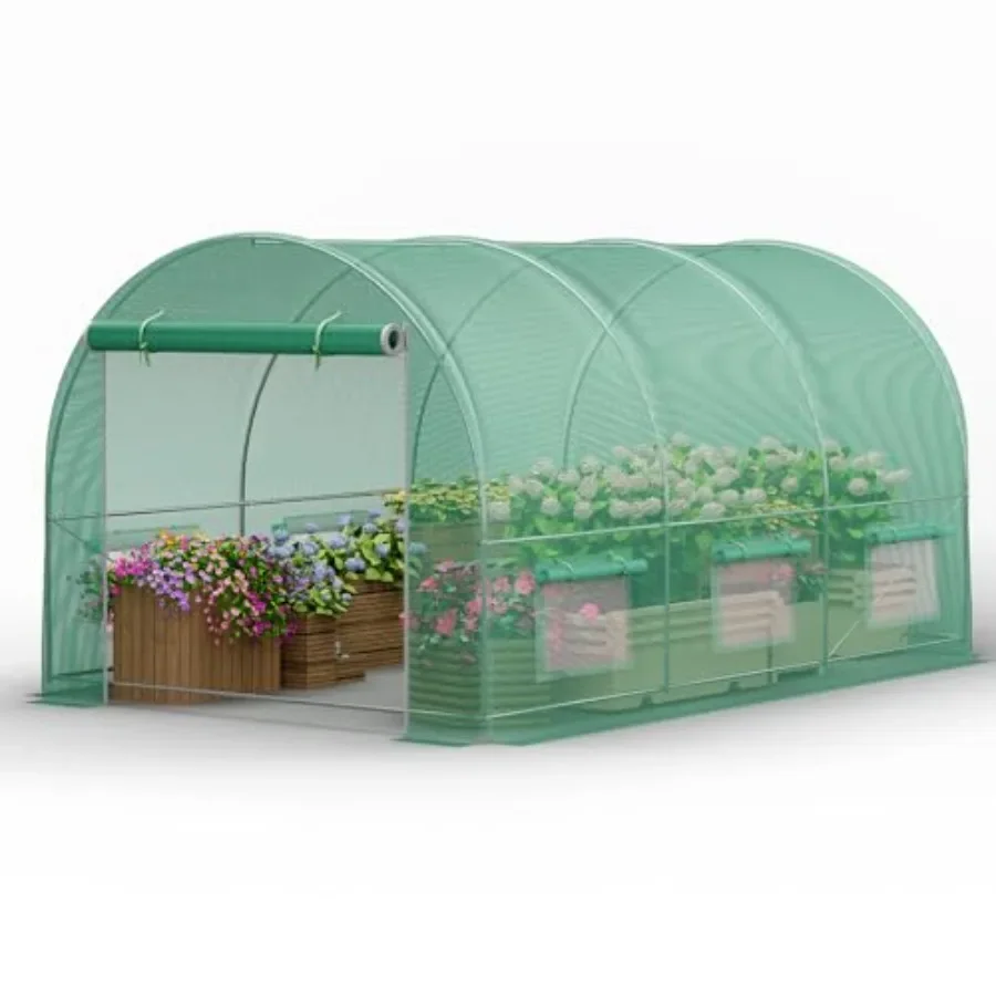 Walk-in Greenhouse 13×8×7FT, Outdoor Tunnel Greenhouse, Large Plant Hoop House for Outside, Hot House for Winter with 6 Ventila