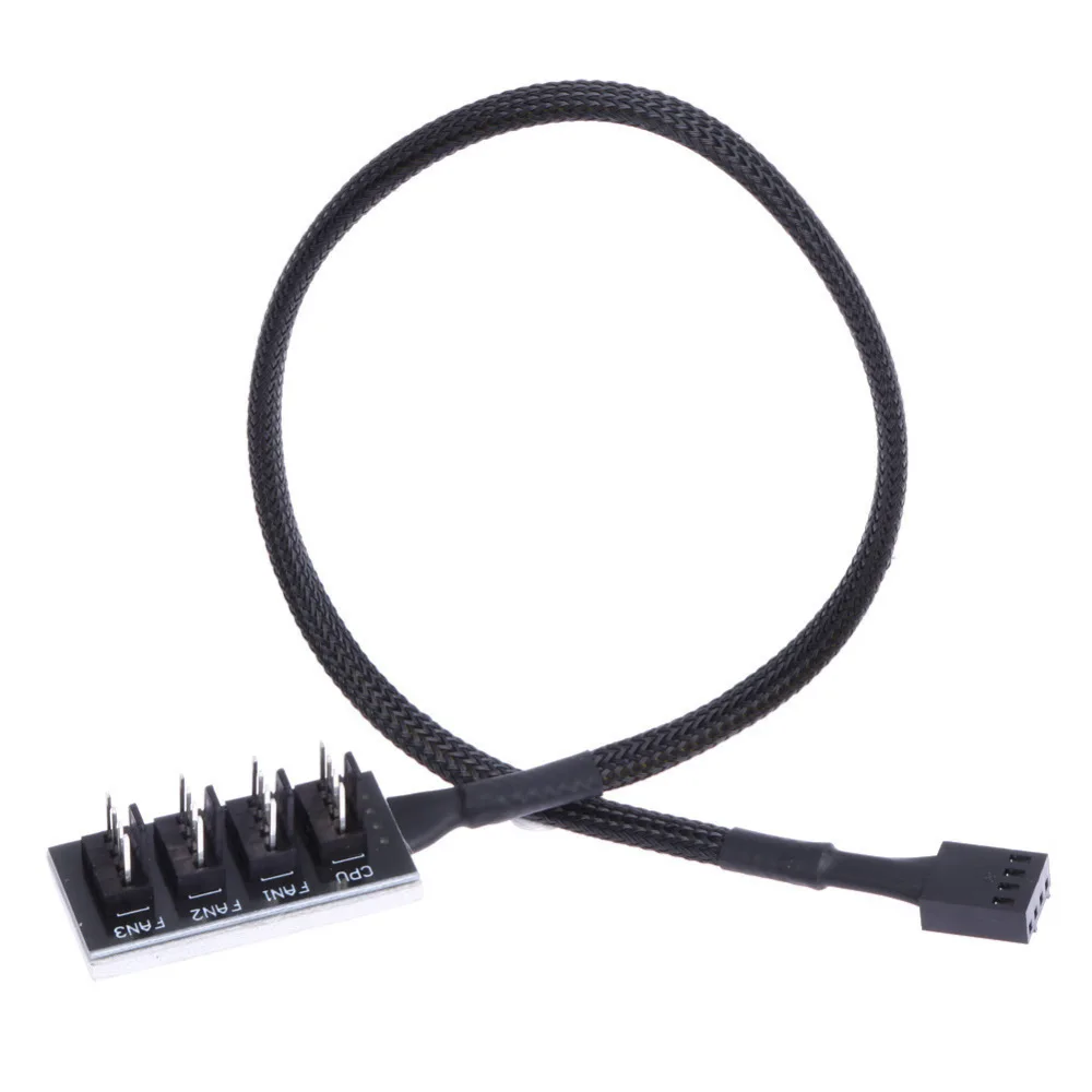 Desktop Computer Cooling Fan Hub 5 Port PWM Splitter Adapter 4 Pin Connector Cooler Extension Cable Thermal Control System