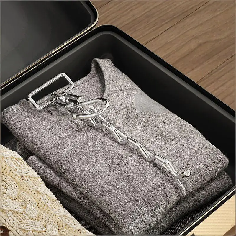 1Pcs Foldable Clothes Hanger Portable Clothes Drying Rack Punch Free Door Mount Travel Hotel Wardrobe Drawer Cloth Drying Rack view 4