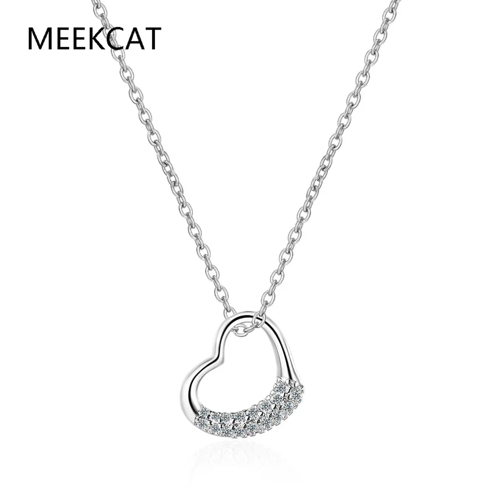 

D VVS1 Sparkling Moissanite Necklace Heart Pendant for Women s925 Sterling Silver Party Birthday Gift Jewelry Colar de Prata