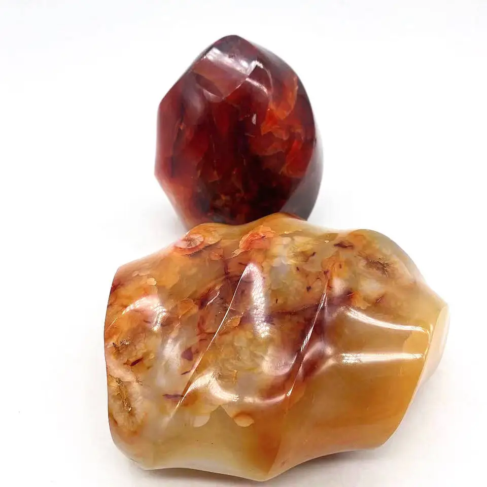 Wholesale Natural Energy Healing Crystal Standing Stone Red Agate Torch for Home Decorate 1pc