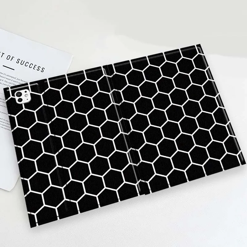 Geometric Hexagon Pattern For iPad Pro Mini Air 1 2 3 4 5 6 7 10 11 th 8 9 gen 11 M4 M5 Foldable Tablet Case Cover