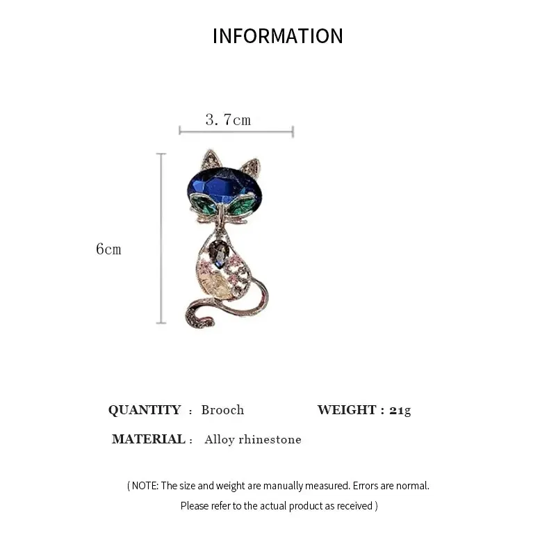 حجر الراين الكريستال القط قلادة بروش المرأة الذهب لون الحيوان دبوس الأزياء الملحقات طية صدر السترة دبابيس طوق أزرار حزب اللباس
