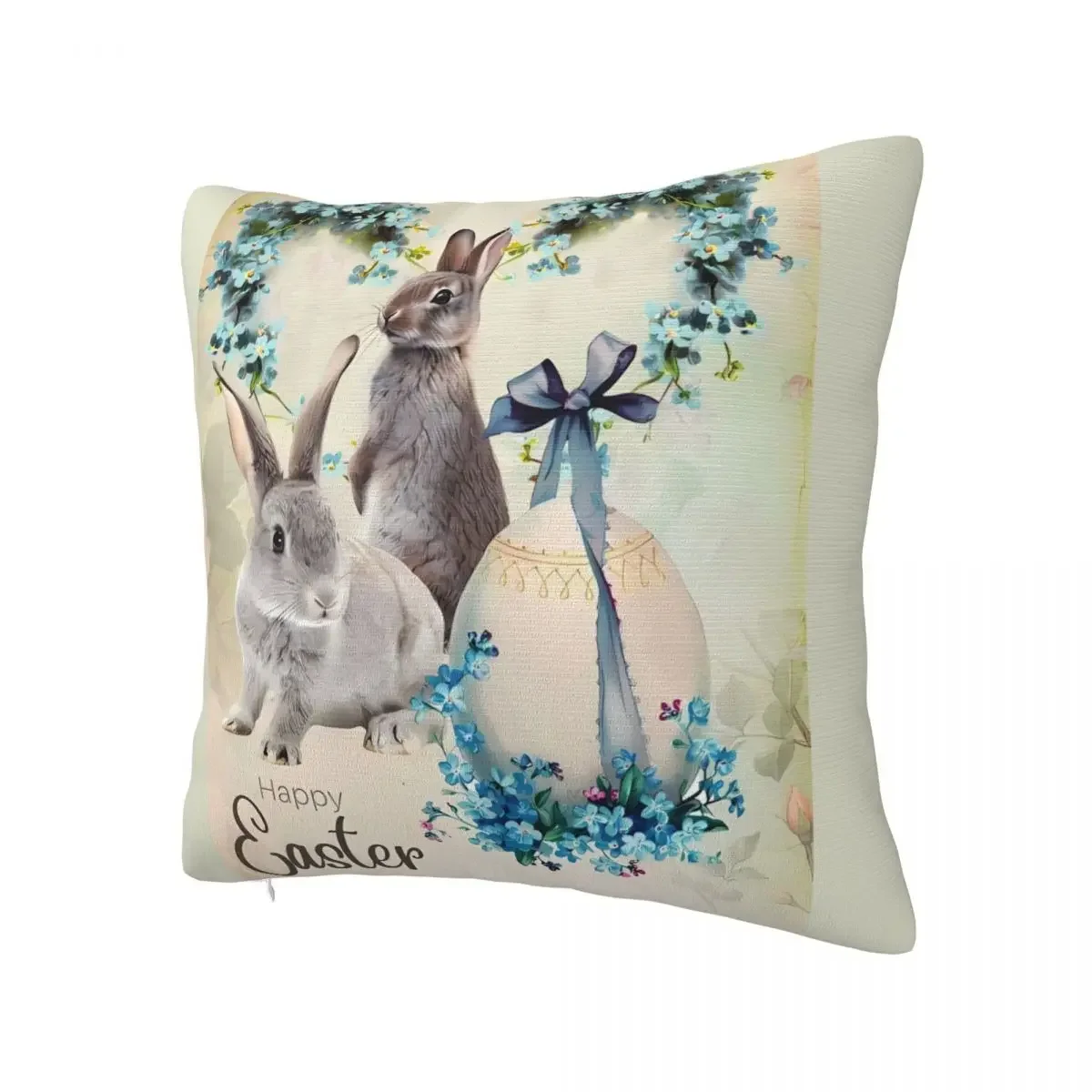 Easter Egg Pillow Cover Cute Rabbit Cute Funny Pillow Case Polyester Cushion Cover Pillowcases For Office Car Home Decorative