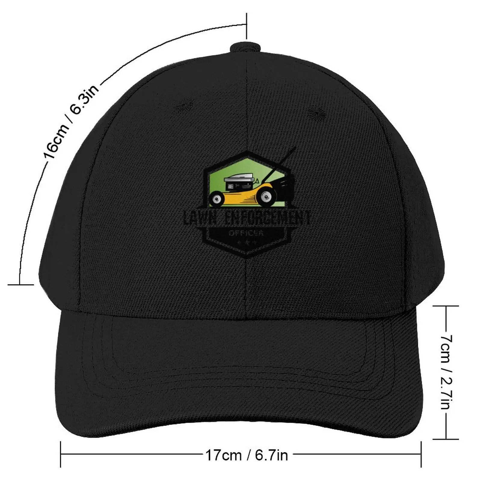 Lawn Enforcement Officer, Lawn Mower, green grass Baseball Cap Icon Golf Cap Mountaineering derby hat Baseball Men Women's