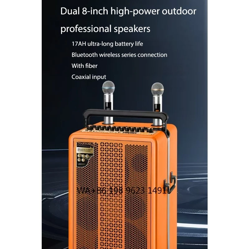 High Power Mobile Trolley Speaker Amplifier Portable Bluetooth Audio System for Square Dance Stage Outdoor Show