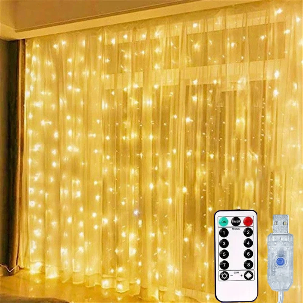 3/6M USB String Lights Holiday Wedding Fairy Light Garland for Bedroom Remote Control Curtain LED Christmas Halloween Decoration