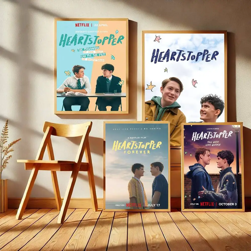 TV Series H-Heartstoppers Love Cute Whitepaper Poster HD Quality Poster Wall Art Painting Study Room Wall Decor