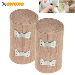 1 Rolle Premium-Elastikbandage – Starke Kompressionsbandage mit zusätzlichen Clips für Sport, Verstauchungen, Handgelenk, Knöchel und Fuß