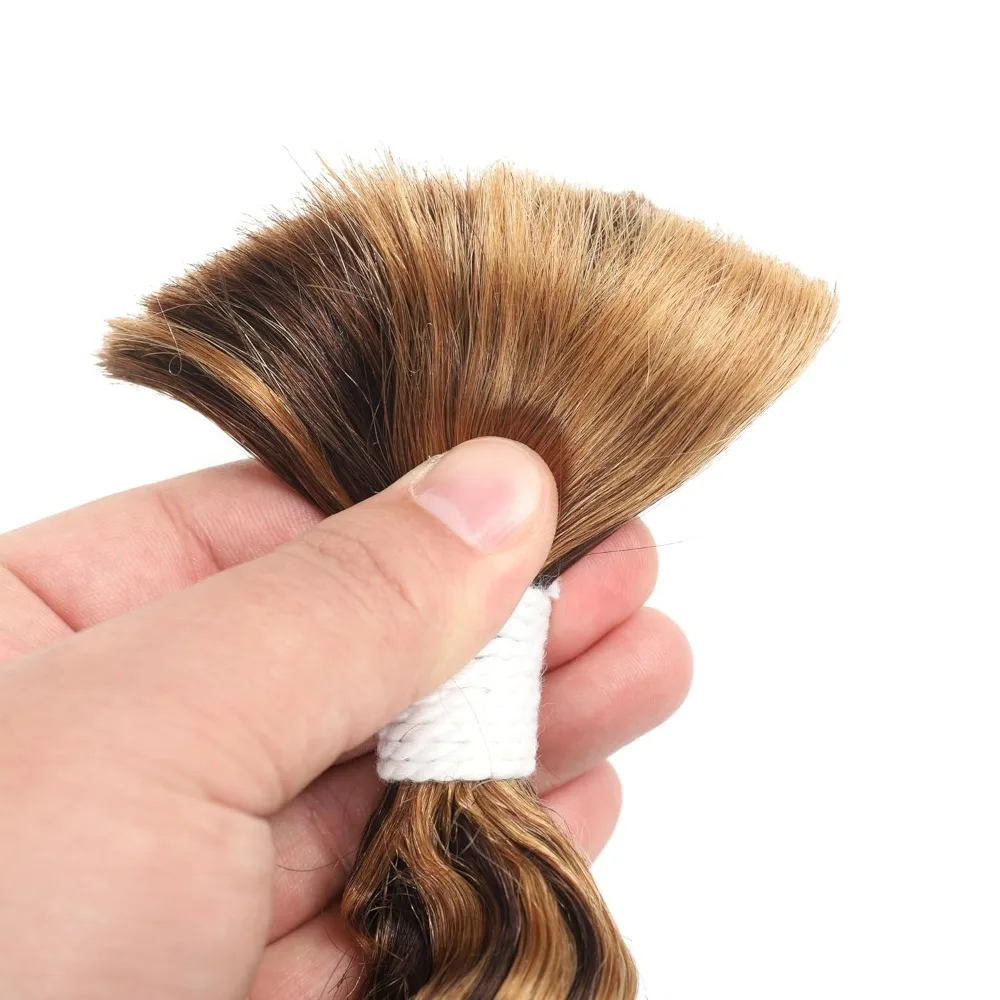 Onda Profunda Em Massa Cabelo Humano Trançado, 100% Cabelo Humano, Cabelo Virgem Brasileiro Não Transformados 100g, Micro Trança, Sem Trama