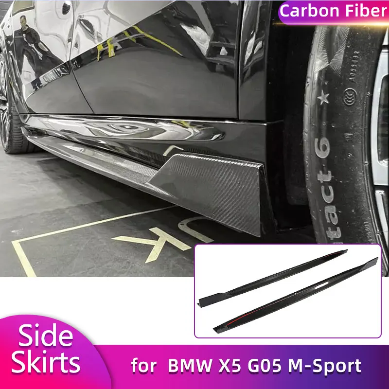 

Carbon Fiber Side Skirts Extensions for BMW X5 G05 M-Sport 4-Door 2019-2023 Car Racing Side Door Bumper Apron Lip Body Kits