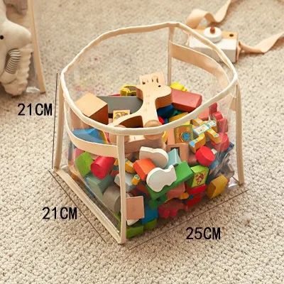 Foldable Children\'s Toys Storage Basket Transparent Organizer for Toys Clothes Books Large-Capacity Household Storage Bag