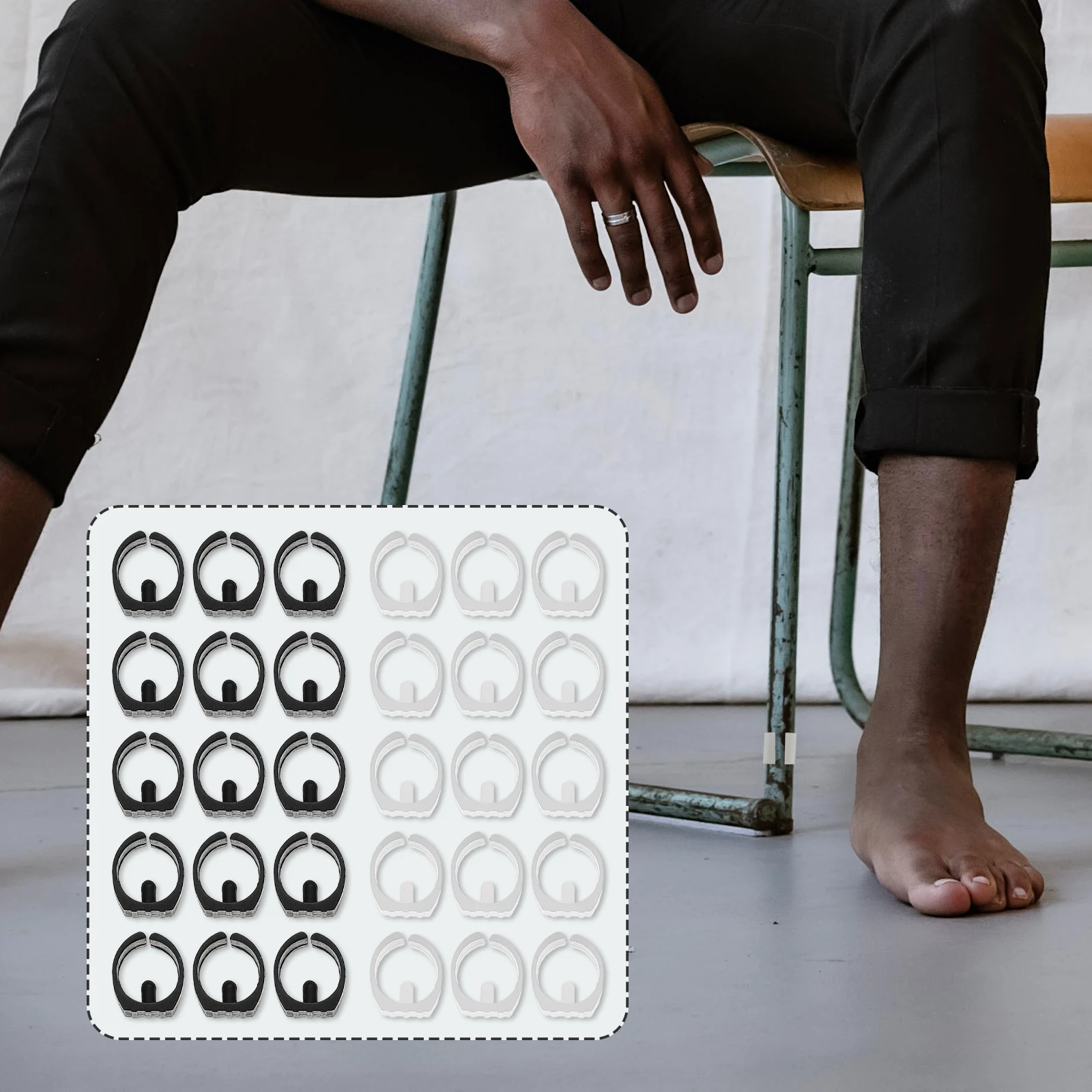 

30 Pcs Chair Feet Covers 25mm U Shaped Tube Clamps Black White Protective Table Leg Protectors Furniture Floor Mats Caps