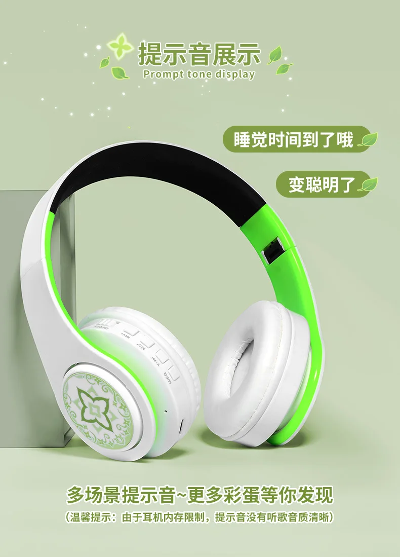 Genshin Impact Headphones Game Nahida Cosplay Props Portable Wireless Bluetooth Stereo Foldable Headset Adjustable Earphone Gift