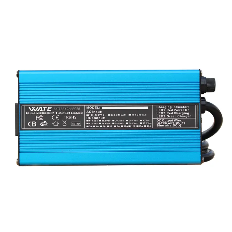 شاحن 58.4V 10A شاحن ذكي لبطارية LiFePO4 48V لبطارية LiFePO4 16S 51.2V قابس إدخال طاقة عالية اختياري - 2