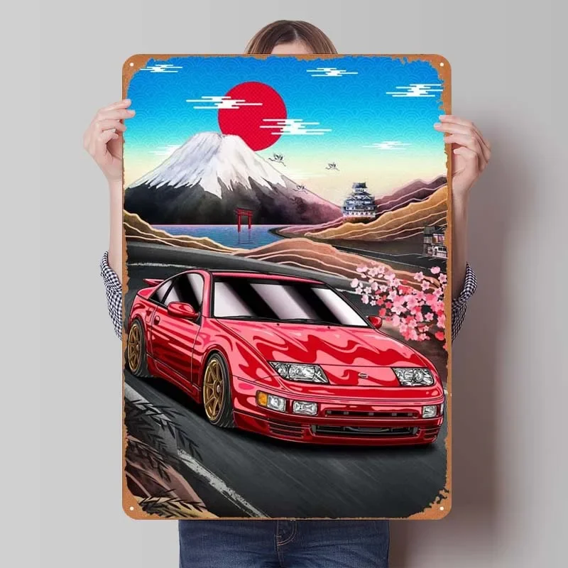 Nippon Nissan 300ZX Z32 Car Metal Sign Poster Wall Decor Living Room Decor Aesthetics Gaming Room Decoration Retro Coffee Bar