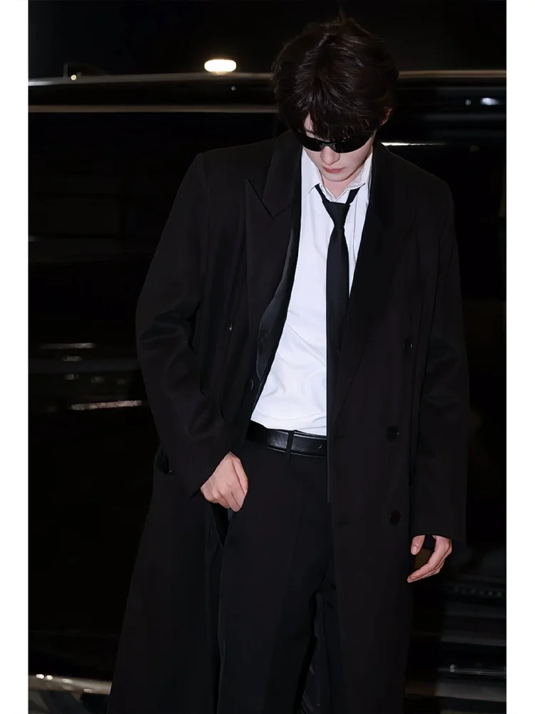 

Мужское пальто средней длины Bla, осень-зима, корейское двубортное шерстяное пальто, повседневное модное молодежное пальто