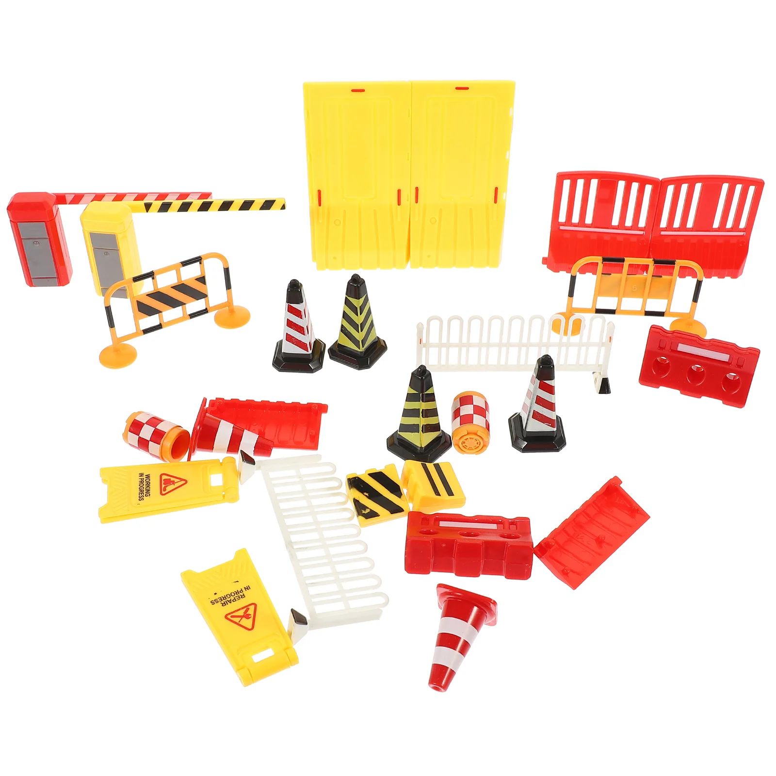 

Roadblock Simulation Props Toys Children Educational Plaything Cone Miniature Barricade Plastic Traffic Signs Pretend Street