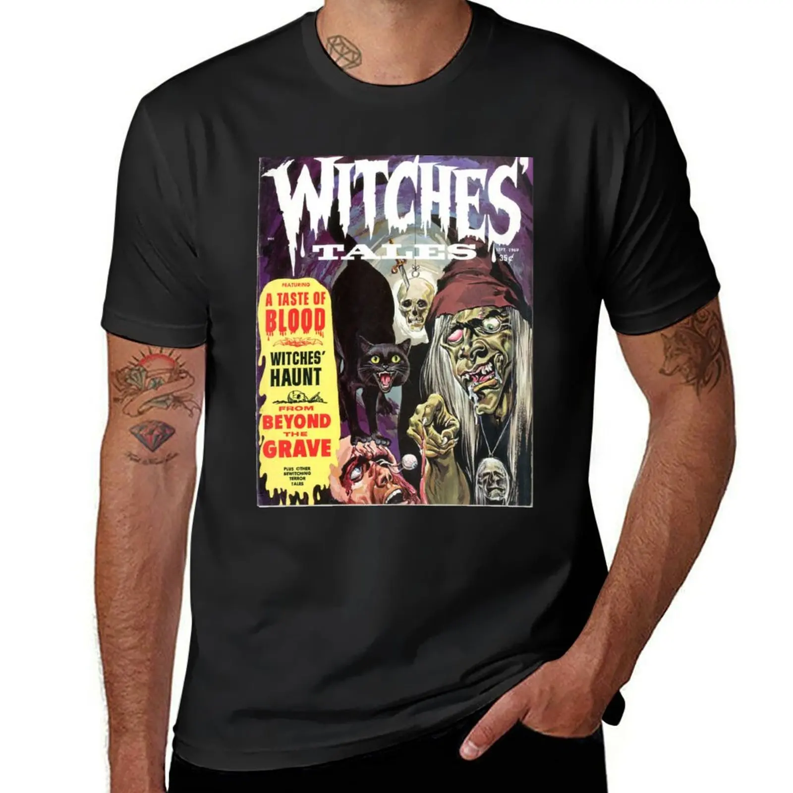 WITCHES TALES SEPT 1969 T-Shirt summer tops Blouse mens funny t shirts