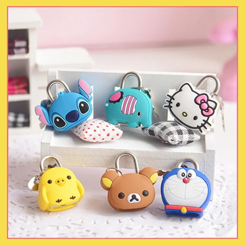 

Popular anime Doraemon Elementary School Diary Cartoon Mini Lock Sanrio Melody Doll Metal Luggage Lock Head Drawer Key Lock