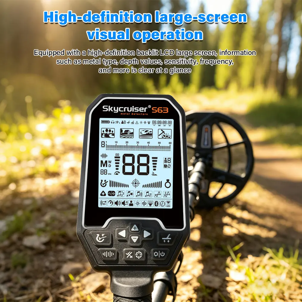 S63 Metal Detector Waterproof Multi Frequency Deep Treasure Hunting Hand Gold Detector Long Range Nugget Waterproof Deep Search