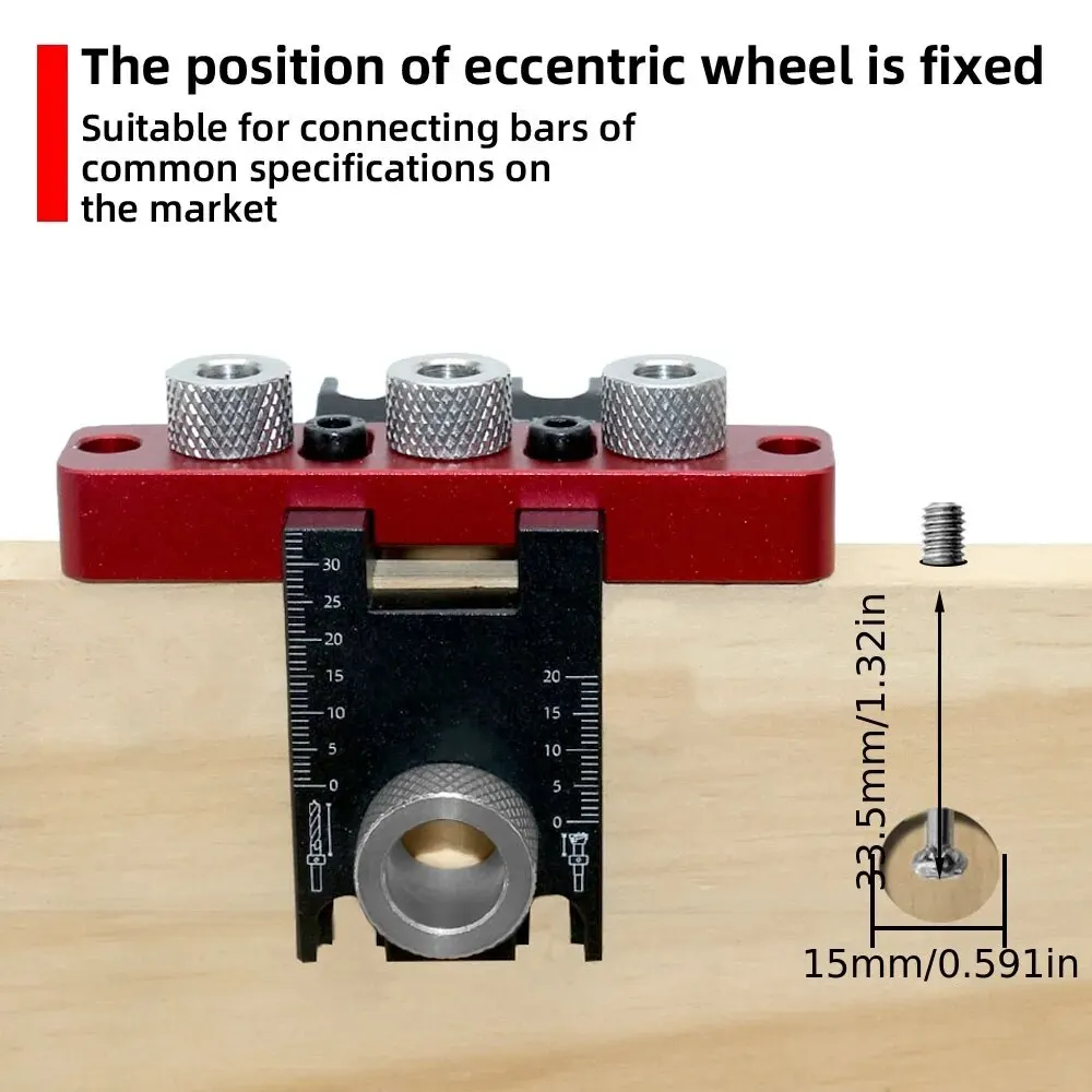 木工3 in 1ジオリングjig、ユニバーサルダボカム、ウッドホールドリルガイドロケーター、調整可能なポケットジグキット