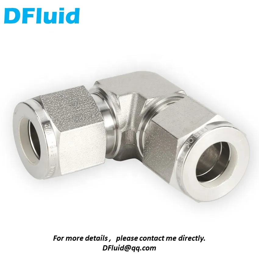 316 Stainless Steel Elbow Union Double Ferrule Compression Connector 1/8 1/4 3/8 1/2 6 8 12 mm Pipe Fitting Gas replace Swagelok