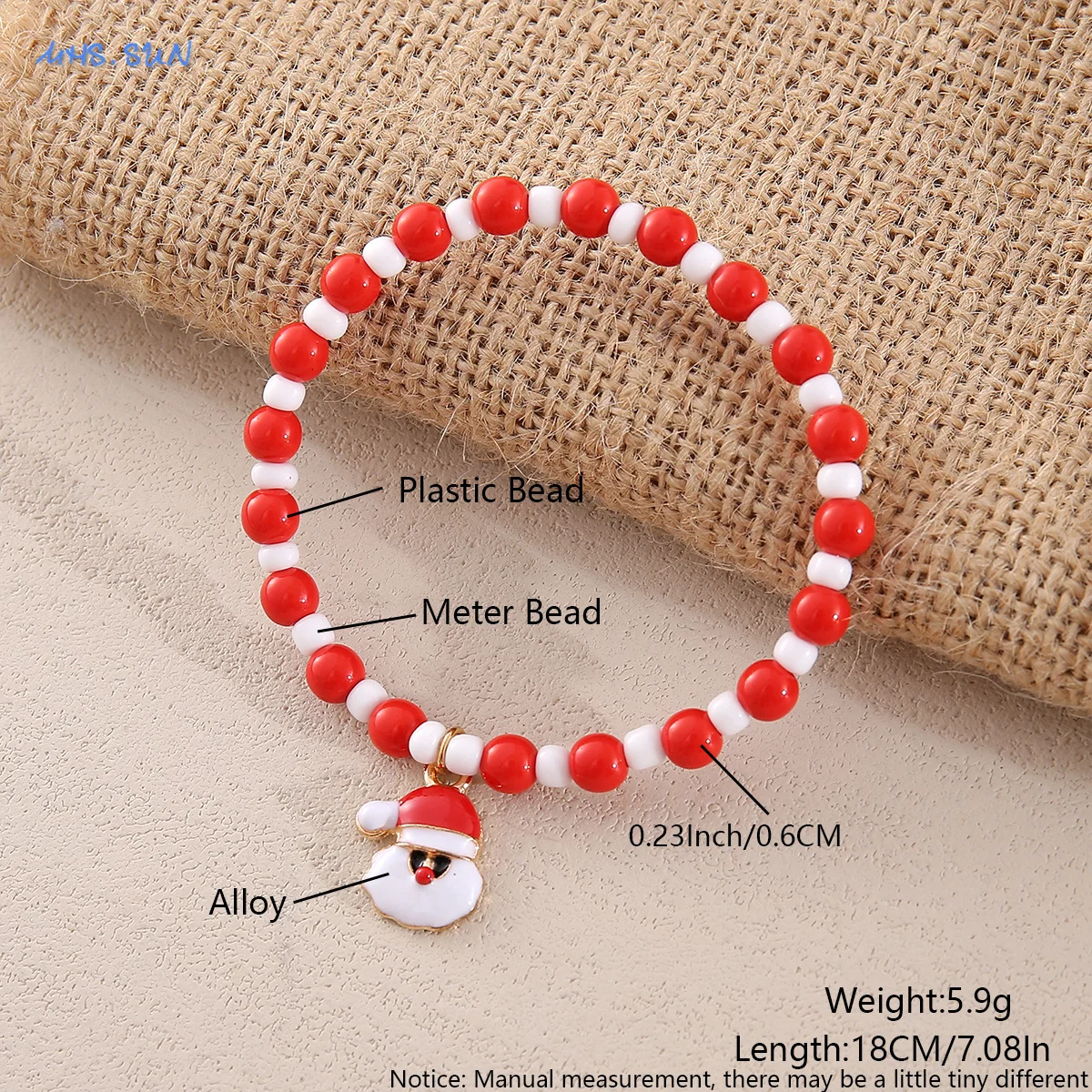 MHS.SUN Santa Claus Beads Elastic Bracelets Fashion For Women Girls Shell Pearl Banquet Party New Year Jewelry Christmas Gifts