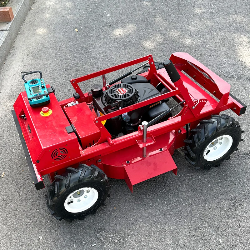 Customized Adjustable Mulching Head Crawler Remote Control Lawn Mower with Adjustable Cutting Height for All Terrains Lawn Mower
