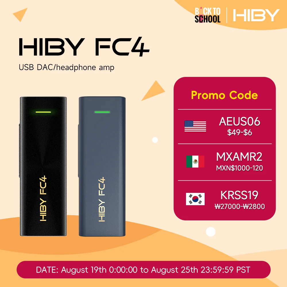 

HiBy FC4 MQA 16X Dongle Type C USB DAC Audio HiFi Decoder Headphone Amplifier DSD256 ES9219 for Android iOS Win10 Mac Sound Card