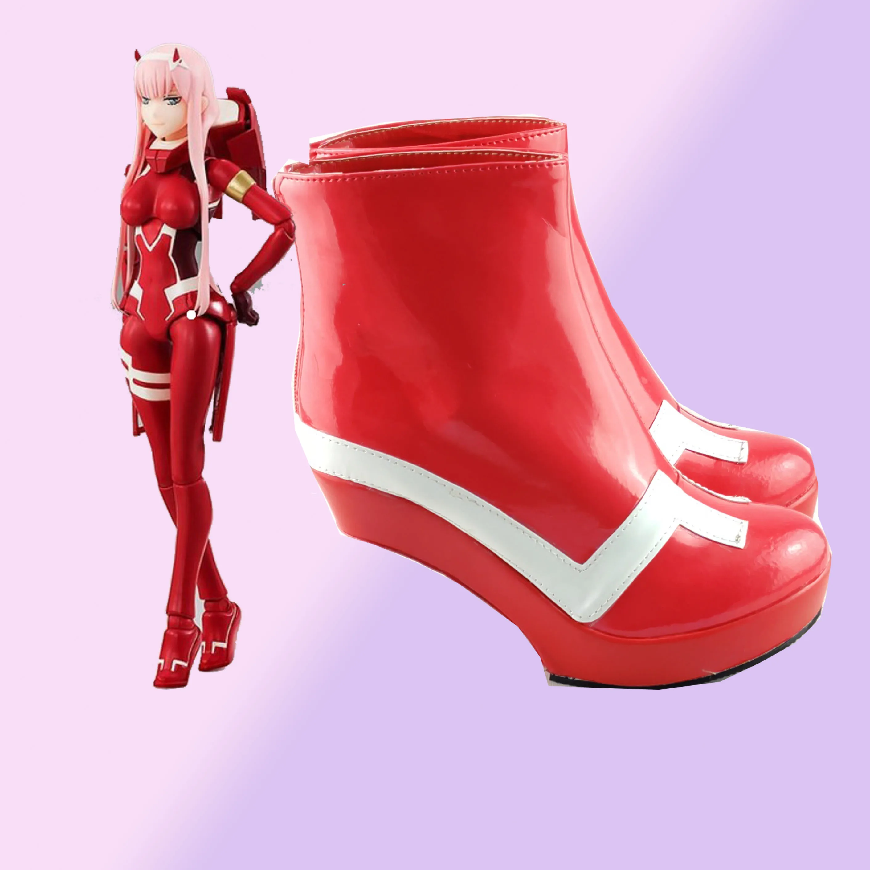DARLING in the FRANXX Zero Two 02 Codice 002 Scarpe Cosplay Donna Stivali di Carnevale di Halloween Realizzati su misura
