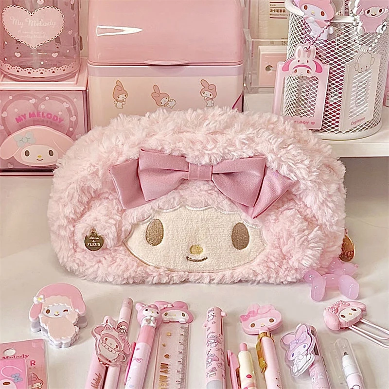 Sanrio Piano Plush Makeup Bag Kawaii My Sweet Piano Cartoon Cute Anime Student Stationery Storage Pencil Case Girls Gifts