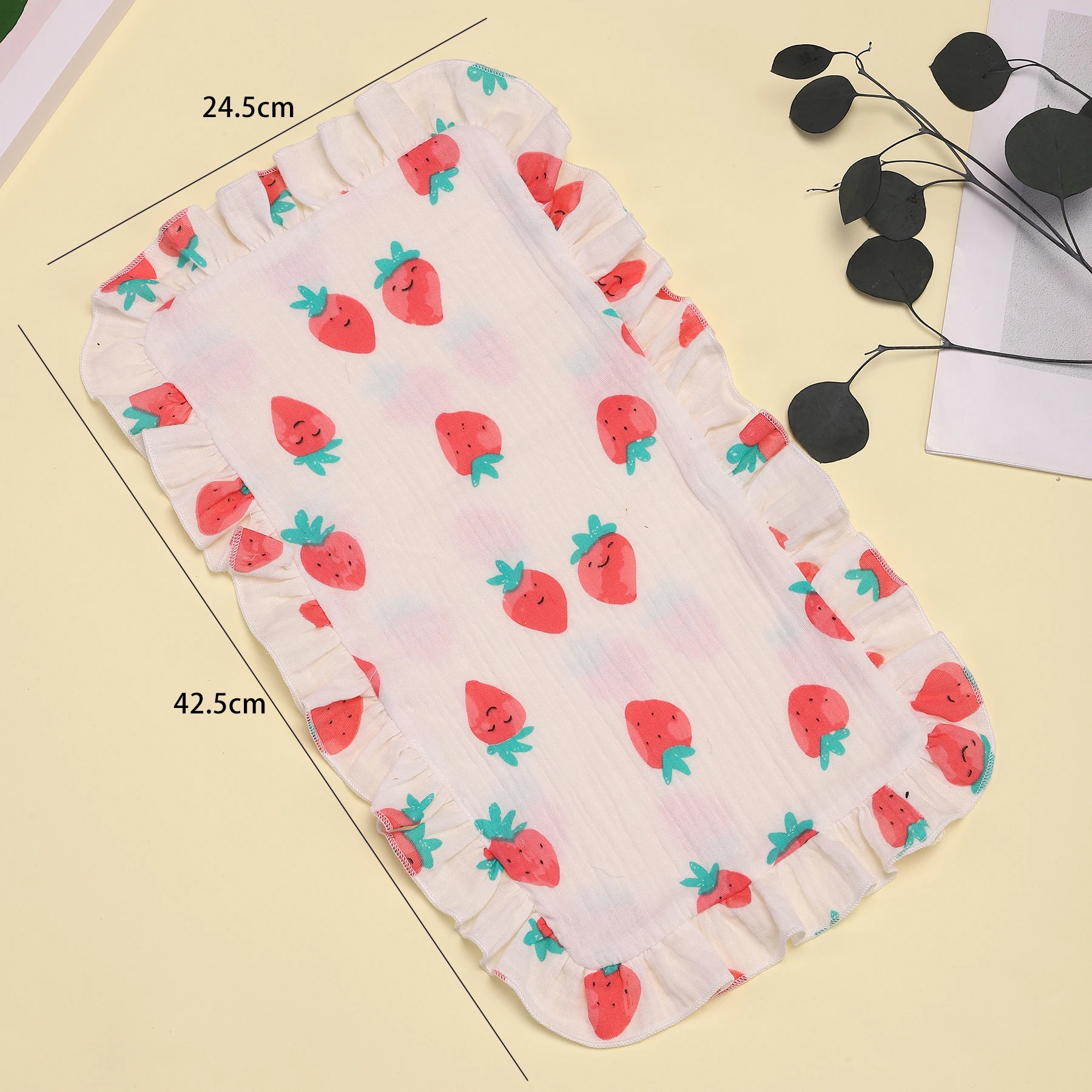 4Pcs/Set Cute Floral Prints Soft Muslin Cotton Gauze Shoulder Rag Baby Burping Pad Ruffle Newborn Baby Burp Cloths