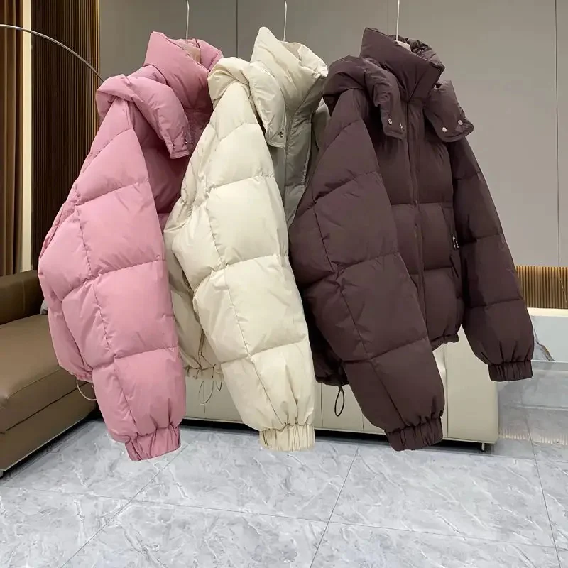 Parkas acolchoadas com capuz feminino, jaqueta de algodão, casacos grossos quentes, casacos femininos, streetwear, outono, inverno, novo