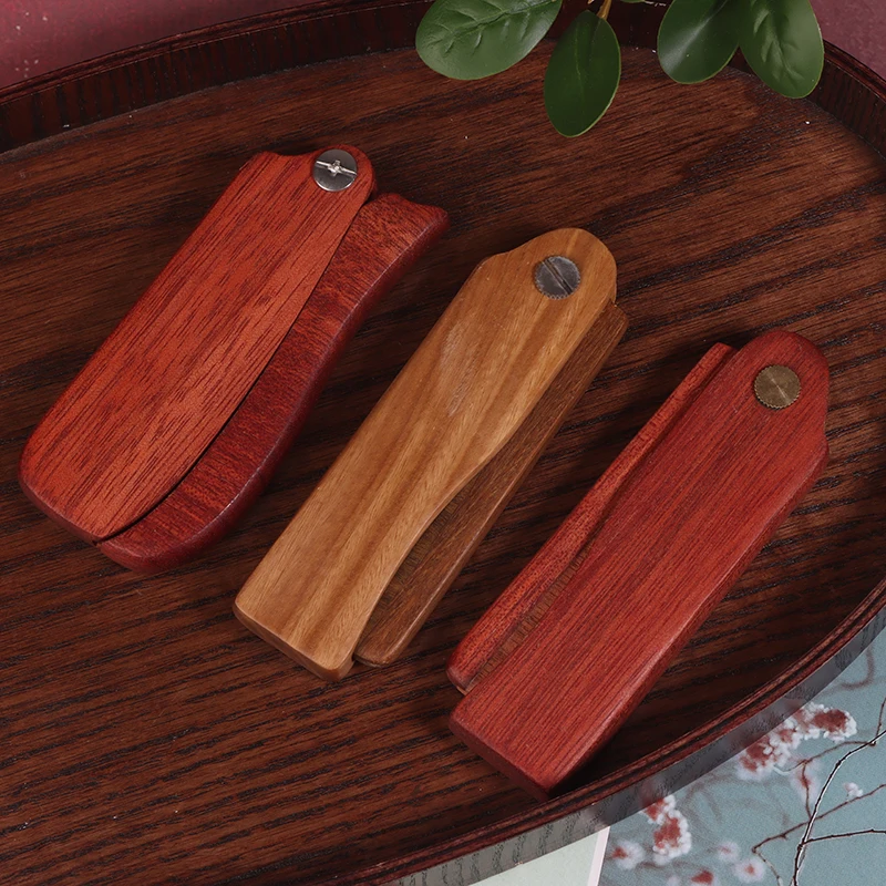 مشط جيب للرجال، مشط لحية خشبي قابل للطي، أمشاط شعر من خشب الصندل للرجال مثالية للاستخدام مع بلسم اللحية