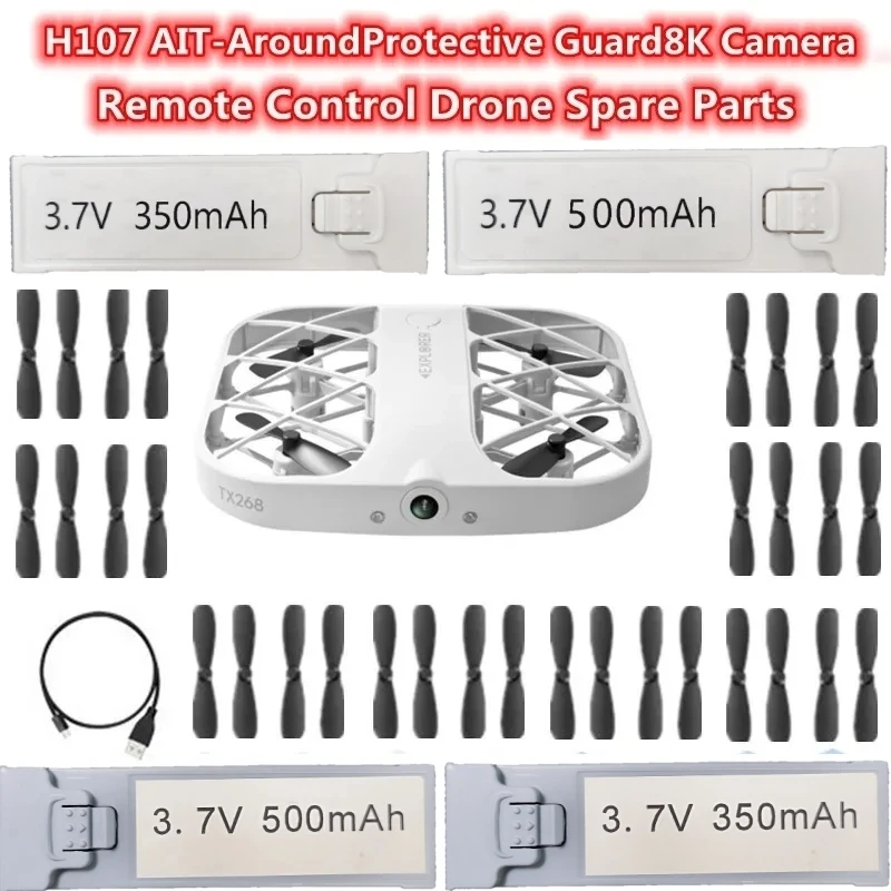 

H107 8K HD Camera WIFI FPV Remote Control RC Drone Spare Parts 3.7V 350Mah And 500Mah Battery/Propeller/USB Line