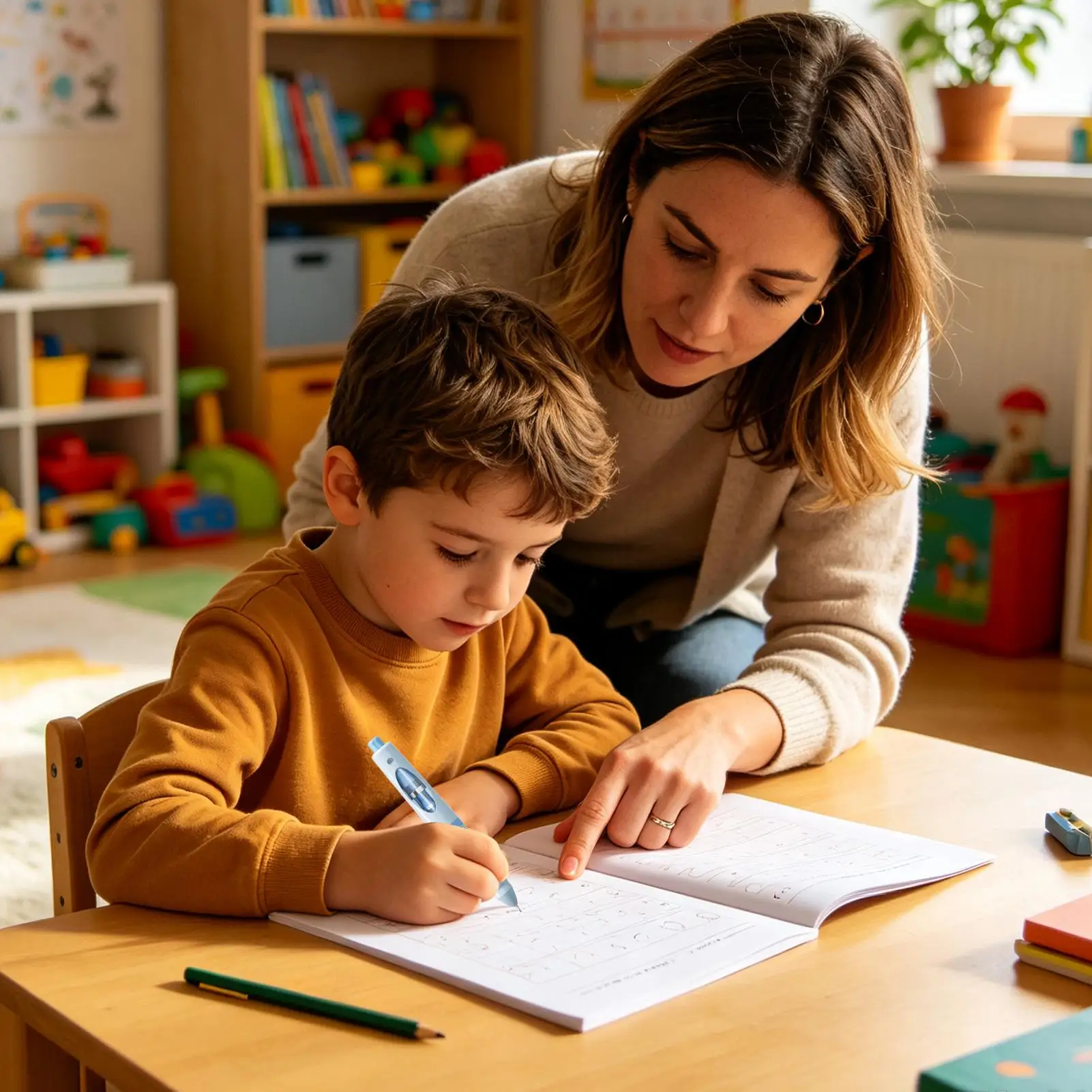 Writing Correction Pen Retractable Ergonomic Automatic Refills Included Students Handwriting Practice Pencil For School