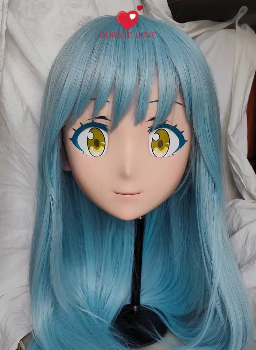 

(GLb0338) Настроить персонаж для девочек, смола, половина головы, кроссдресс, косплей, японское аниме, роль, маска кигуруми с глазами и париком