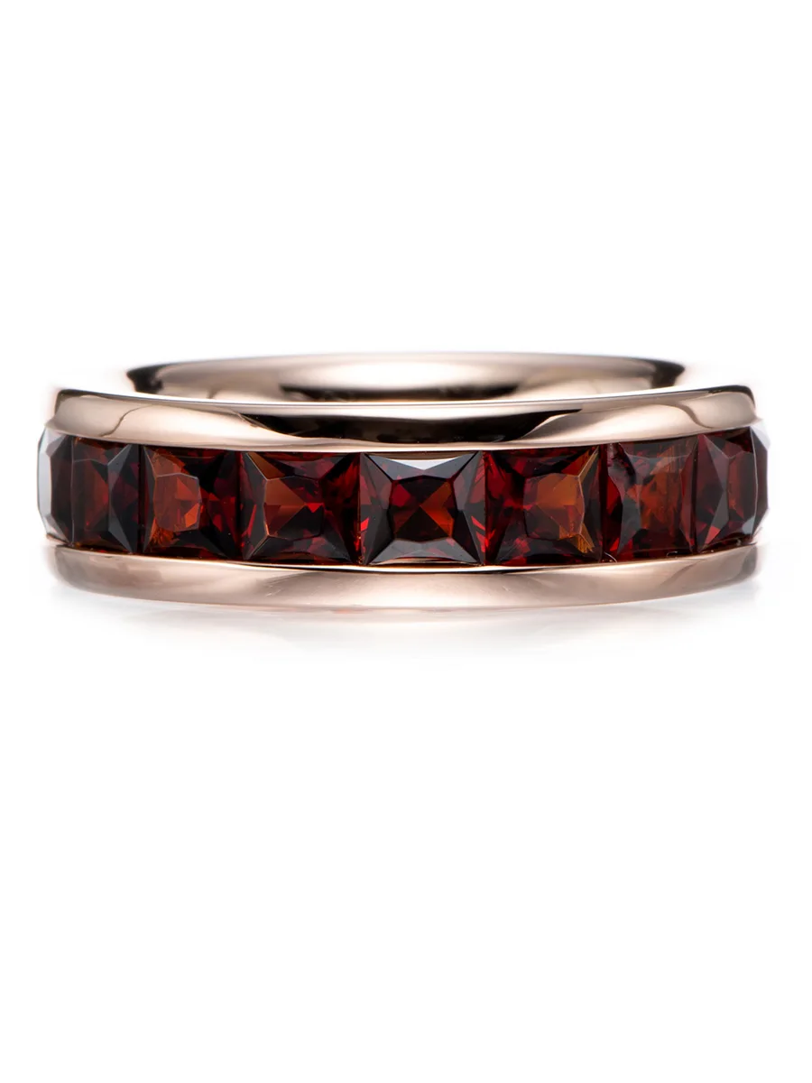 

GESIDE Garnet 18K Rose Gold Over Sterling Silver Ring