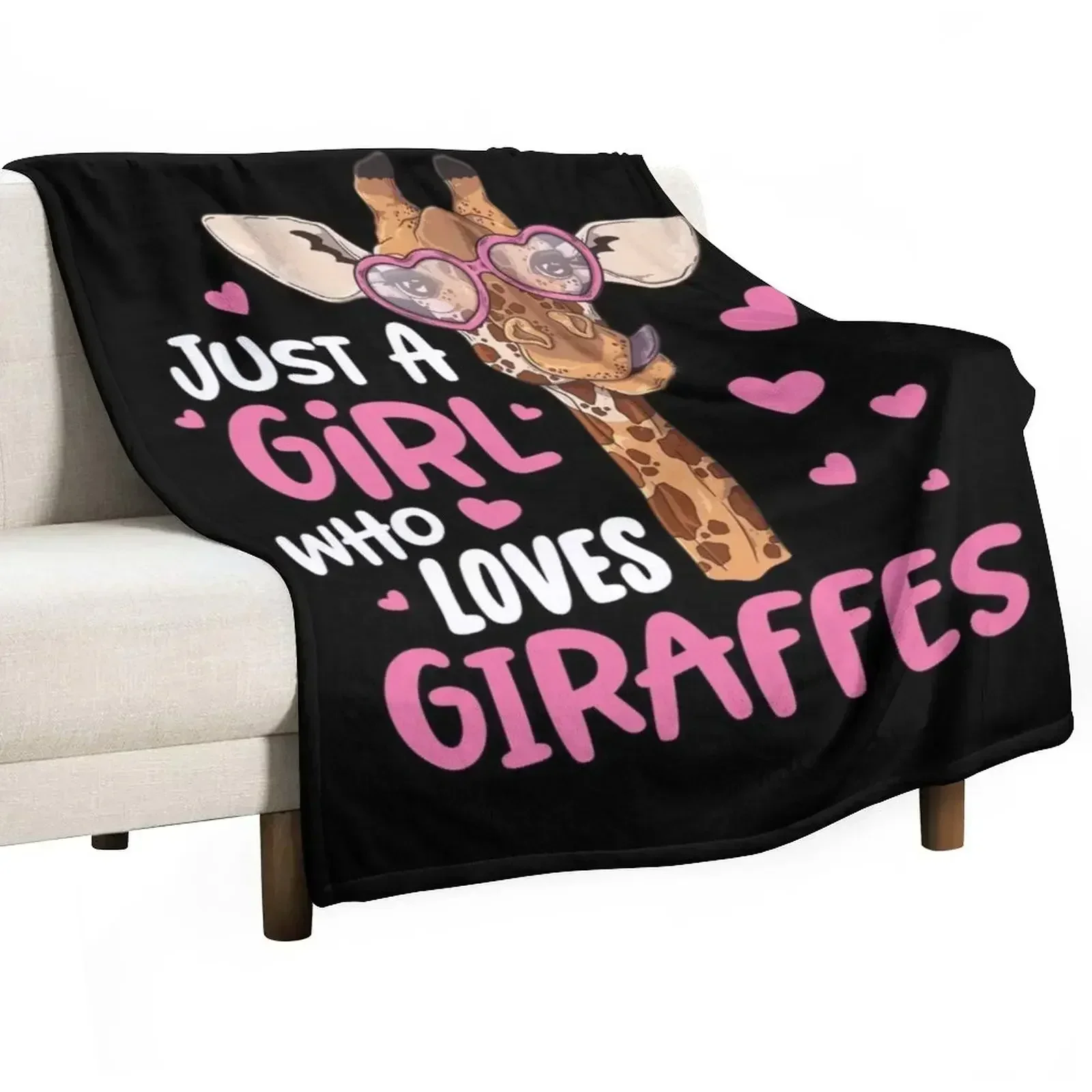 Just A Girl Who Loves Giraffes Giraffe Lover Gift Throw Blanket Bed linens Soft Plaid christmas gifts Camping Blankets