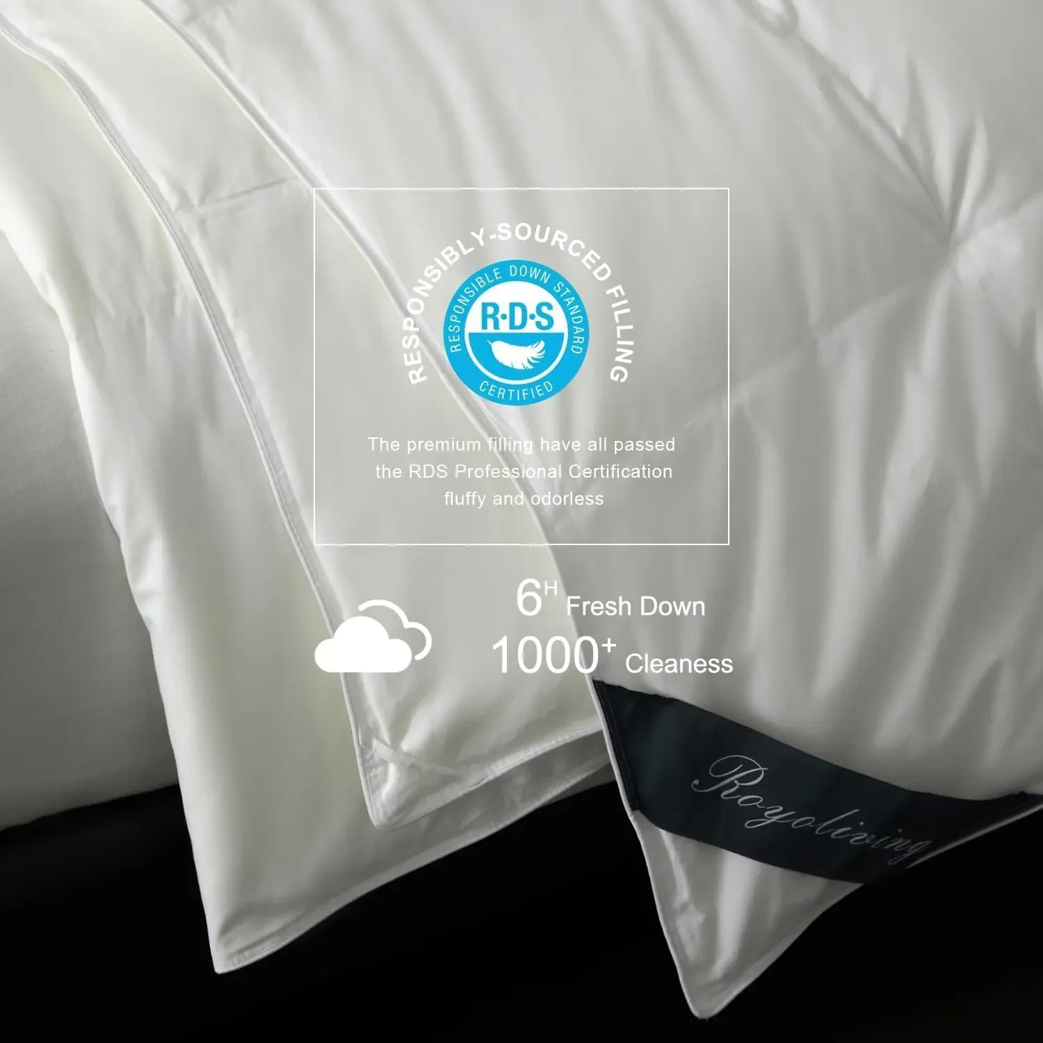 Premium Feathers Down Comforter Queen Size Lightweight Summer Duvet Insert | 100% Cotton Cover, Summer Cooling Blanket, with Cor